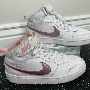 Nike Pink and White Sneakers Size 6.5 Y. Velcrow high tops